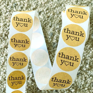 50 Thank  You Stickers With Heart Design